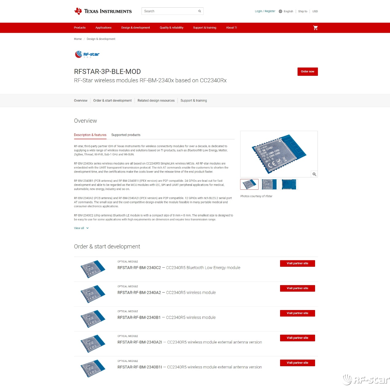 ti凯发app官方网站官网展示信驰达rf-bm-2340x系列ble蓝牙模块